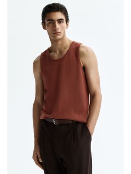 H&M - Men Red Regular Fit Knitted Vest Top