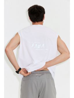 H&M - Men White Loose Fit Sports Vest Top With Drymove