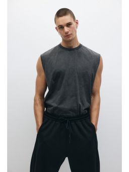 H&M - Men Grey Loose Fit Sports Vest Top With Drymove