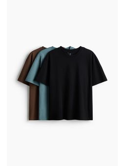 H&M - Men Black 3-Pack Relaxed Fit T-Shirts