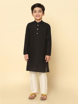 KISAH - Boy Black Kurta and Pyjama (Set of 2)