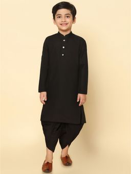 KISAH - Boy Black Kurta and Dhoti (Set of 2)