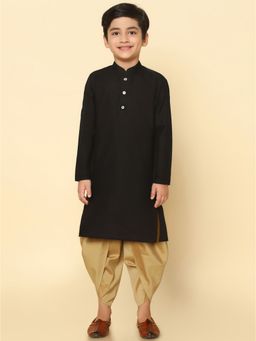 KISAH - Boy Black Kurta and Dhoti (Set of 2)