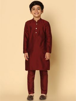 KISAH - Boy Maroon Kurta and Pyjama (Set of 2)