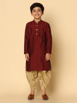 KISAH - Boy Maroon Kurta and Dhoti (Set of 2)