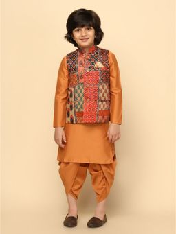 KISAH - Boy Multi Kurta and Jacket with Dhoti (Set of 3)