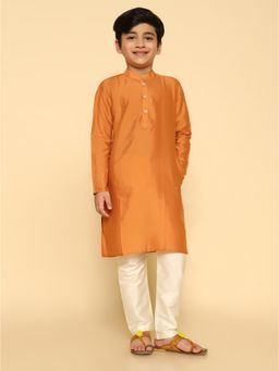 KISAH - Boy Orange Kurta and Pyjama (Set of 2)
