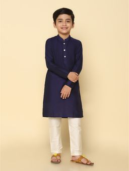 KISAH - Boy Navy Blue Kurta and Pyjama (Set of 2)