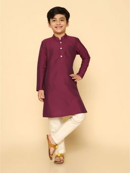 KISAH - Boy Purple Kurta and Pyjama (Set of 2)