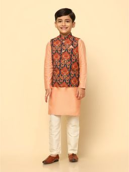 KISAH - Boy Multi Kurta and Jacket with Pyjama (Set of 3)