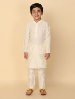 KISAH - Boy Off White Kurta and Pyjama (Set of 2)
