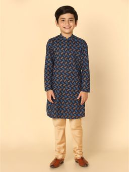 KISAH - Boy Navy Blue Kurta and Pyjama (Set of 2)