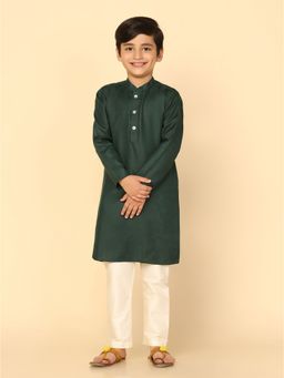 KISAH - Boy Green Kurta and Pyjama (Set of 2)