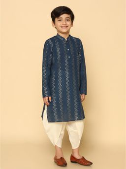 KISAH - Boy Navy Blue Kurta and Dhoti (Set of 2)