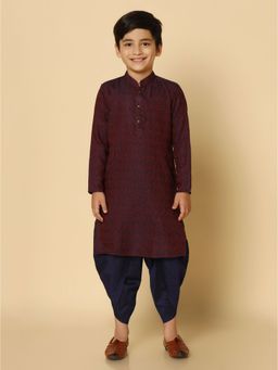 KISAH - Boy Magenta Kurta and Dhoti (Set of 2)