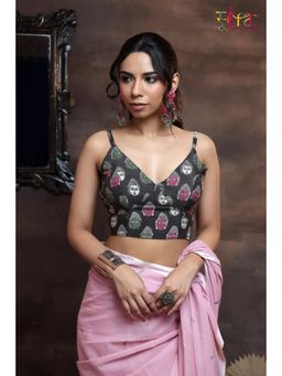 Sutra Art of Clothing - Black Aadhunik Kalamkari Blouse