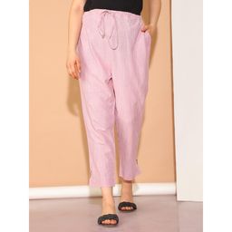 Moms Maternity - Womens Solid Lavender Khadi Cotton Maternity Trouser