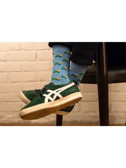 Mint & Oak - Blue Printed The Auto Crew Socks
