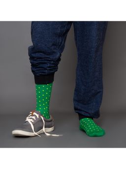 Mint & Oak - Green Printed The Jelly Bean Crew Socks