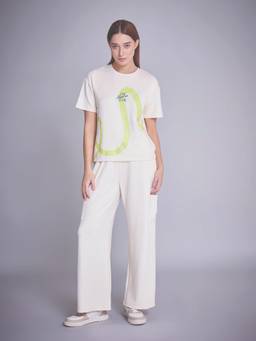 Sweet Dreams - Women Graphic Printed Co-Ord Set White