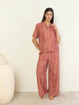 Sweet Dreams - Women Textured Front Open Co-Ord Set