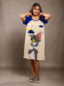CrossKulture - Short Sleeve Nightdress For Women Off White