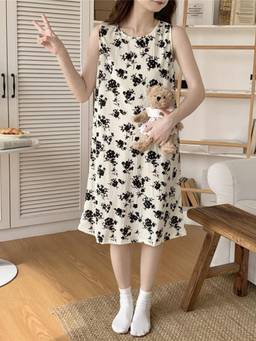 CrossKulture - Sleeveless Nightdress For Women Beige