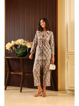 Private Lives - Grey Printed Cotton Co-Ord Set