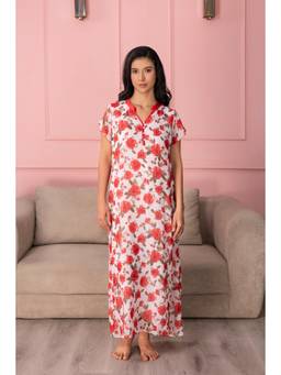 Private Lives - Floral Breezy Printed Chiffon Nightdress