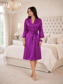 Private Lives - Satin with Swaroski Robe Purple