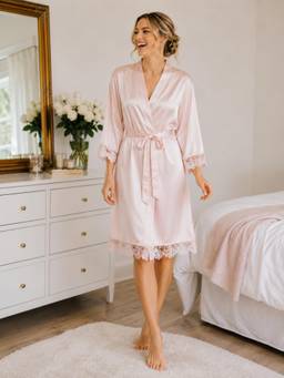 Private Lives - Blush Elegance Satin Bridesmaid Robe