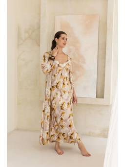 Private Lives - Rosewood Garden Long Nightdress And Robe