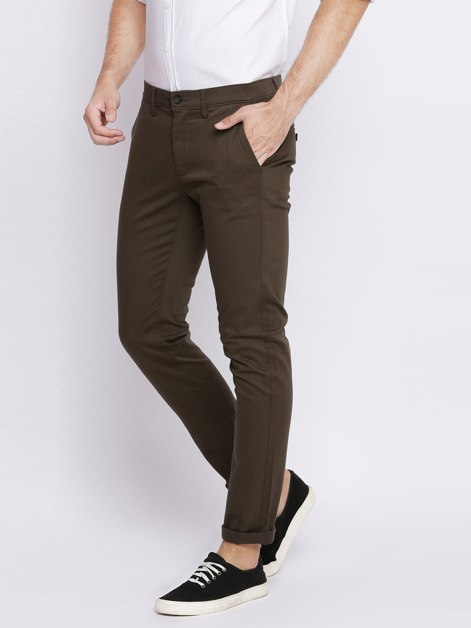 Buy Basics Skinny Fit Tarmac Green 