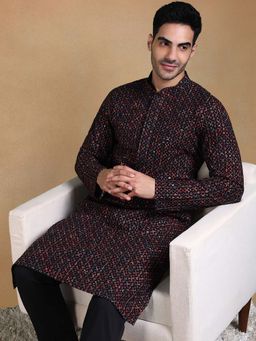 ETHNIC BAY - Men Black Straight Kurta