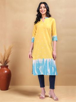 Gahan - Womens Bandhani Printed Cotton Blend Straight Kurta