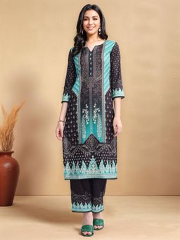 Gahan - Womens Printed Cotton Blend Straight Kurta with Pant