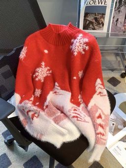 MISS MOSA BY AKANKSHA - Red Woven Comfortable Sweater