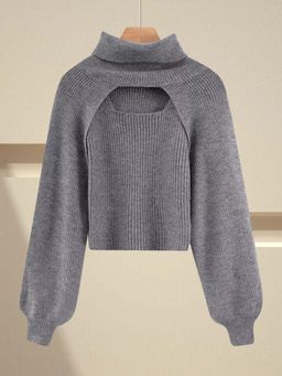 MISS MOSA BY AKANKSHA - Grey Solid Comfortable Sweater