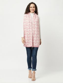 KnitStudio - Pink Paisley Casual Knitted Muffler