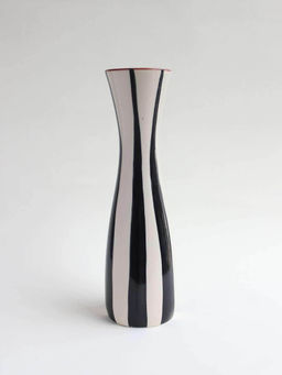 Freedom Tree - Stripe Ceramic Vase Black and White