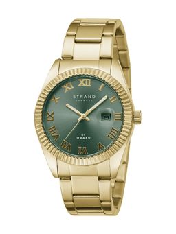 Strand by Obaku - Delmore Sugar S721GDGESG Green Dial Quartz Watch For Men