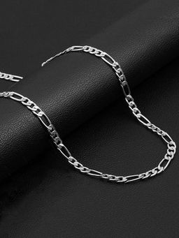 OOMPH - Silver Tone Figaro Chain Stainless Steel Neck Chain for Men and Boys
