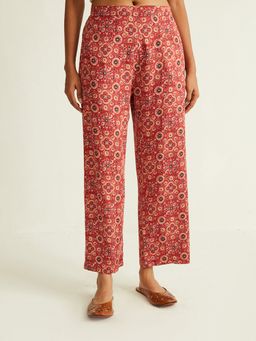 Ancestry - Ajrakh Floral Maroon Pants