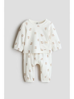H&M - Unisex White 2-piece cotton Top and Trouser