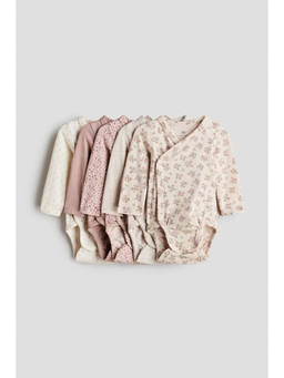H&M - Unisex Multi-Color 5-pack wrapover bodysuits