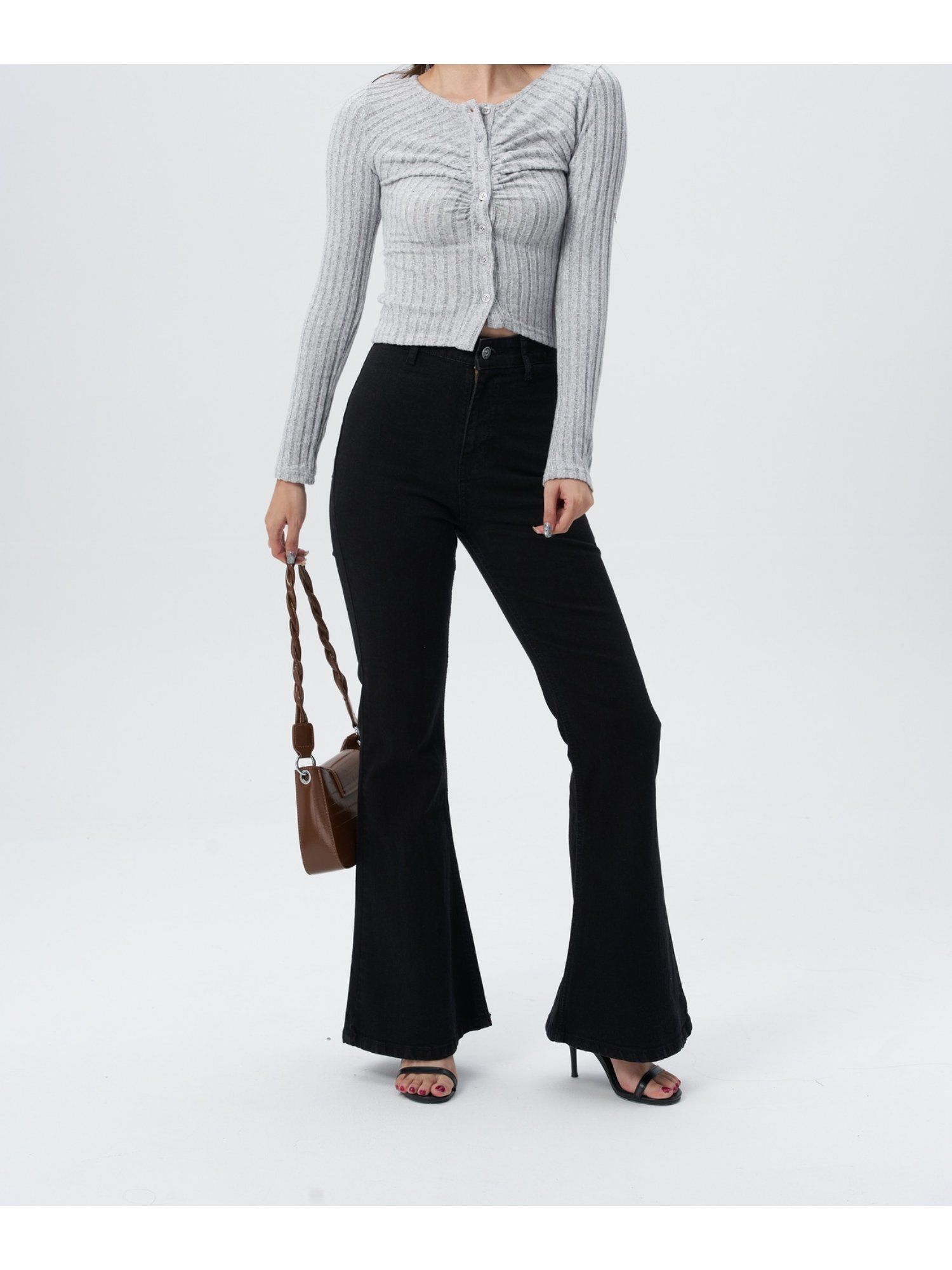Black Ultra High Rise Flare Jeans-picture-24