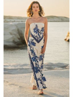 Calling June - Blue Cancun Floral Printed Trouser