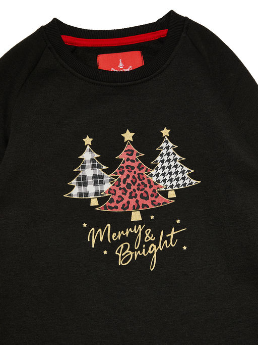 white christmas dresses Black Christmas Print Jumper Dress main image 0