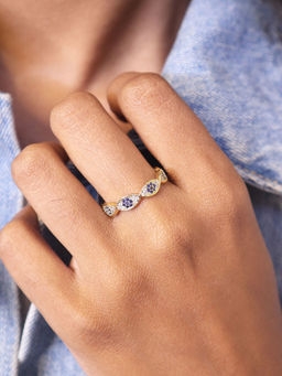 Pipa Bella by Nykaa Fashion - Gold Cubic Zirconia Stone Studded Evil Eye Ring