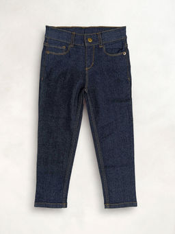 CHERRY CRUMBLE BY NITT HYMAN - Navy Blue Solid Denim Habitue Jeans